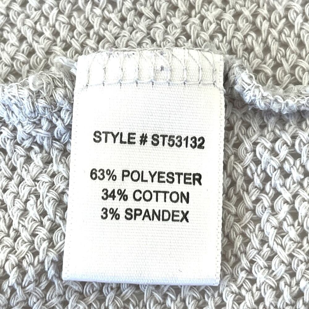 Sadie & Love Sweater Sz XL Women's Lace-up V Neck Long Sleeve Open Knit Gray - Picture 5 of 8